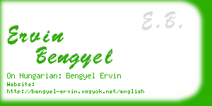 ervin bengyel business card